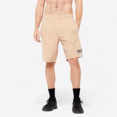 Pantaloncini ADIDAS uomo palestra regular fit cotone con tasche beige