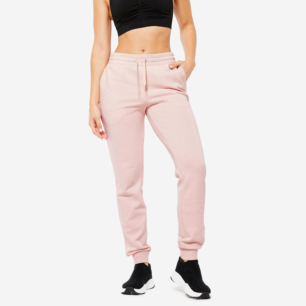 Women's Low-Impact Fitness Jogging Bottoms - Pink