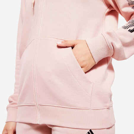 Moteriškas mažo intensyvumo treniruočių džemperis su gobtuvu, rožinis