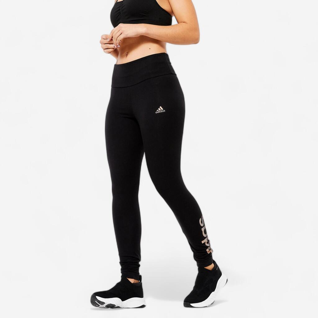 Women's Cotton Fitness Leggings - Black