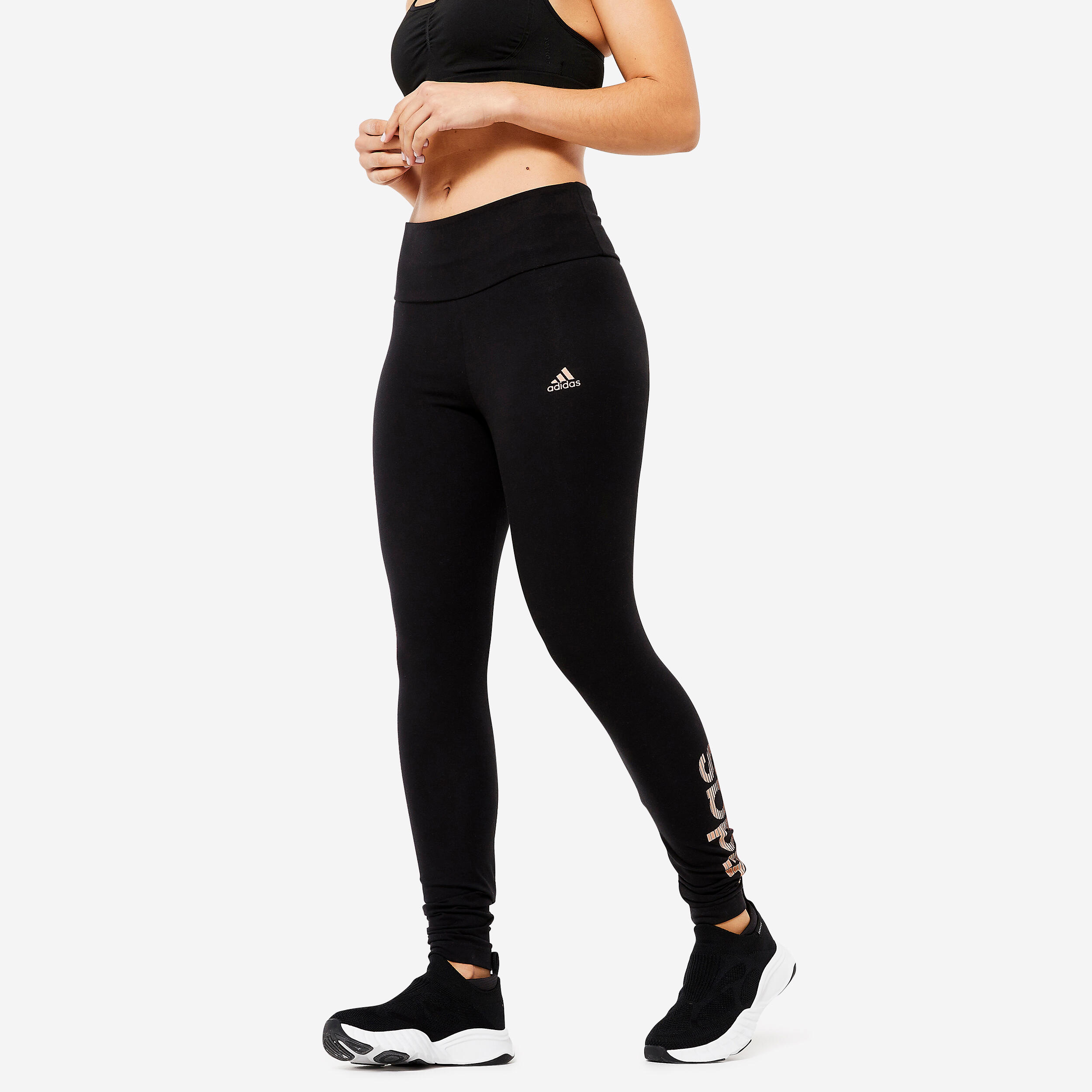 Women's Low-Impact Fitness Leggings - Black 1/6