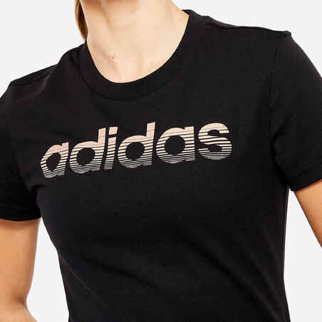 Moteriški mažo intensyvumo kūno rengybos marškinėliai, juodi