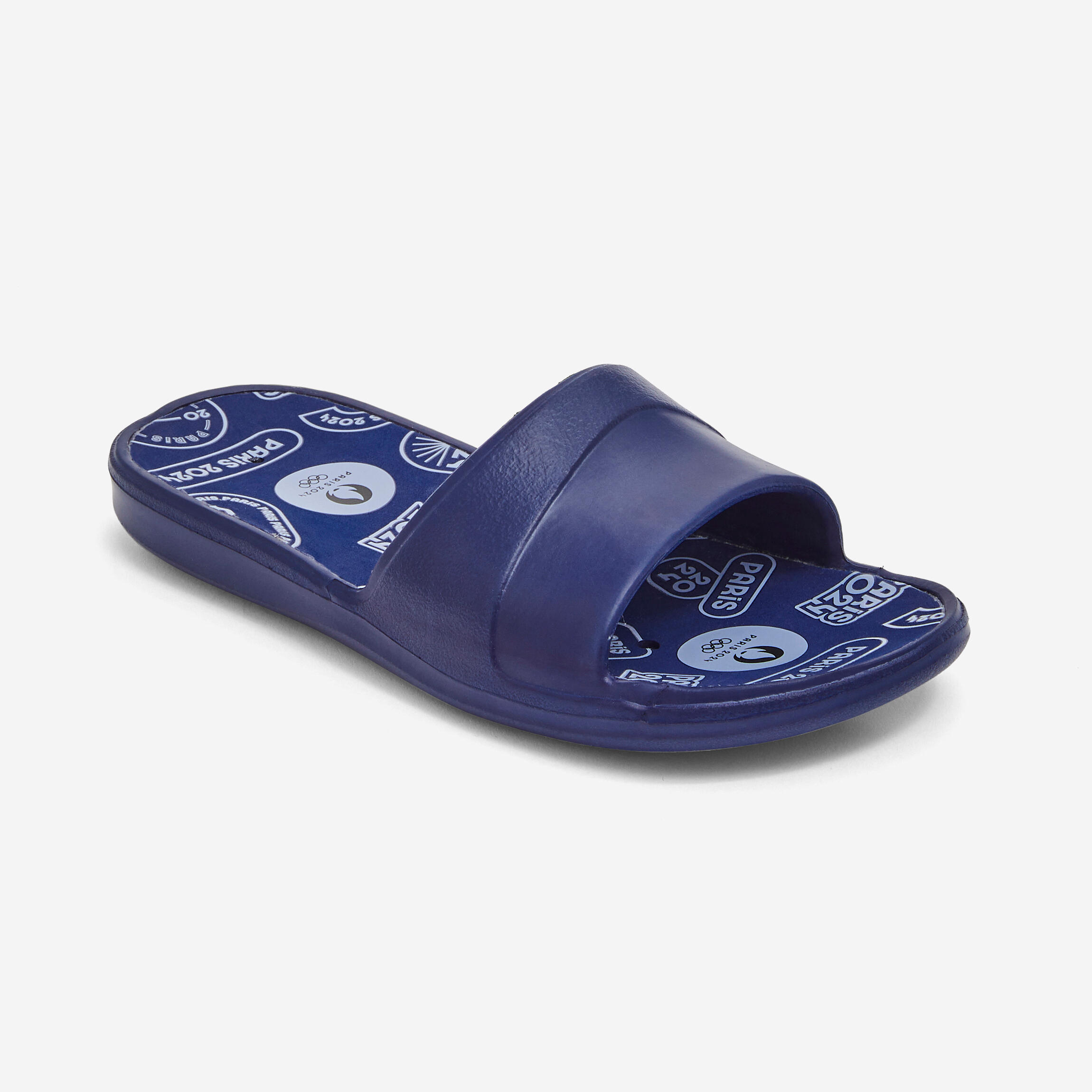Paris 2024 - Sandale Claquette Piscine Slap 500 Bleues Enfant Paris 2024 - Claquettes - Natation - Bleu - 35/38 - Decathlon