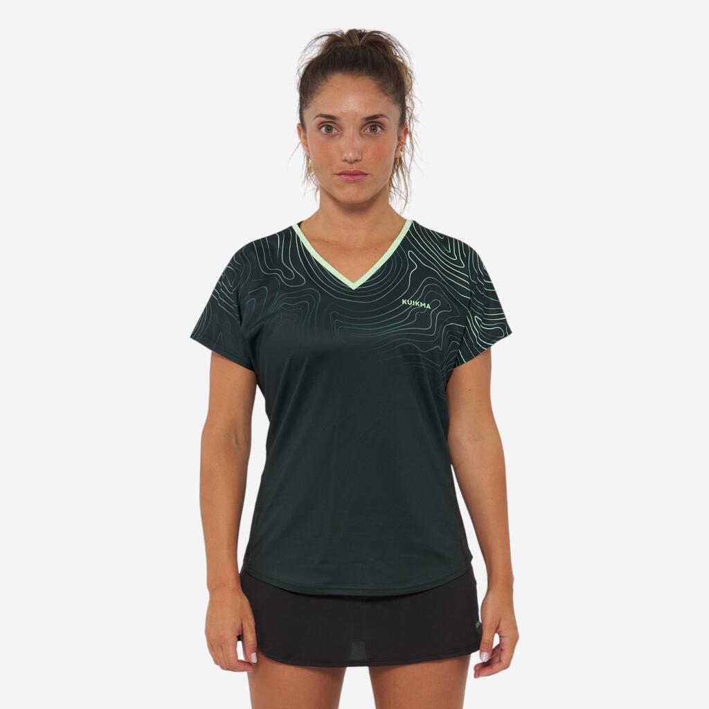 Majica za padel ženska 500 zelena