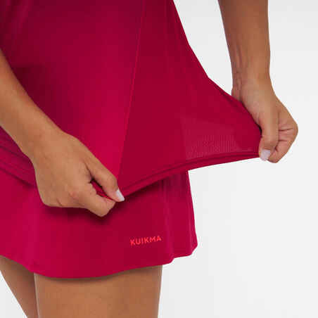 Moteriški orui pralaidūs trumparankoviai padelio marškinėliai „500“, raudoni