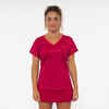 Damen Padel T-Shirt kurzarm atmungsaktiv - PTS 500 rot 