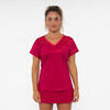 T-shirt de padel manches courtes respirant Femme- 500 rouge