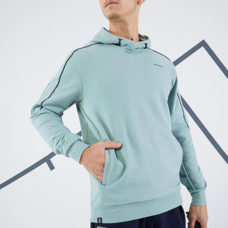 Erkek Kapüşonlu Tenis Sweatshirtü - Açık Yeşil - Soft