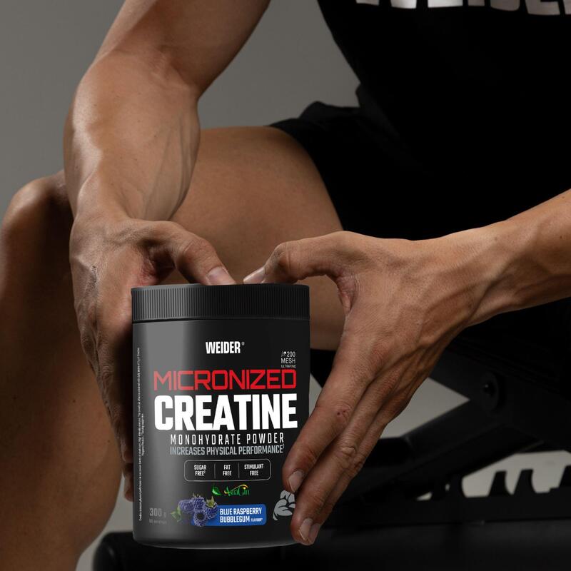 Gemicroniseerde creatine monohydraat blauwe frambozen 300 g