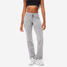 Women's Trackpant For Gym Adjustable 500- Mottled Grey