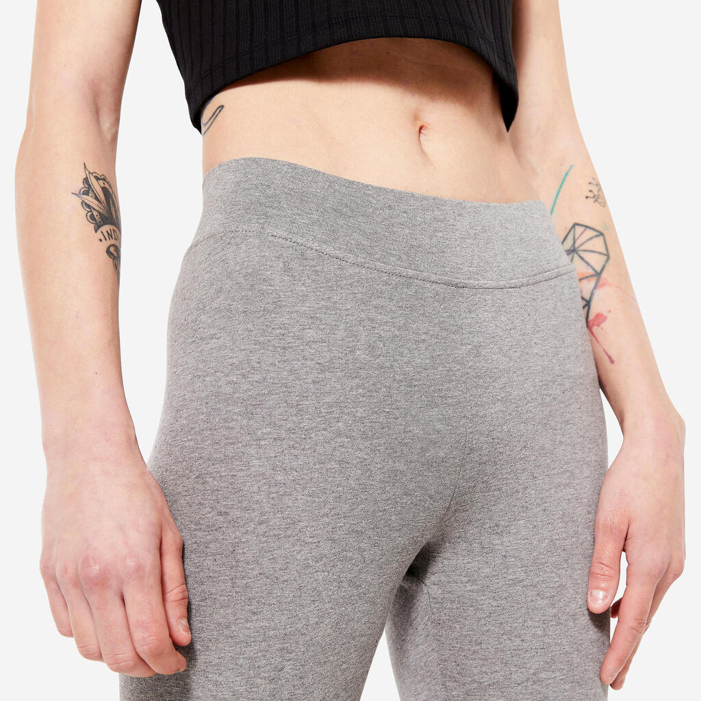 Legging de fitness slim femme, vert cendré