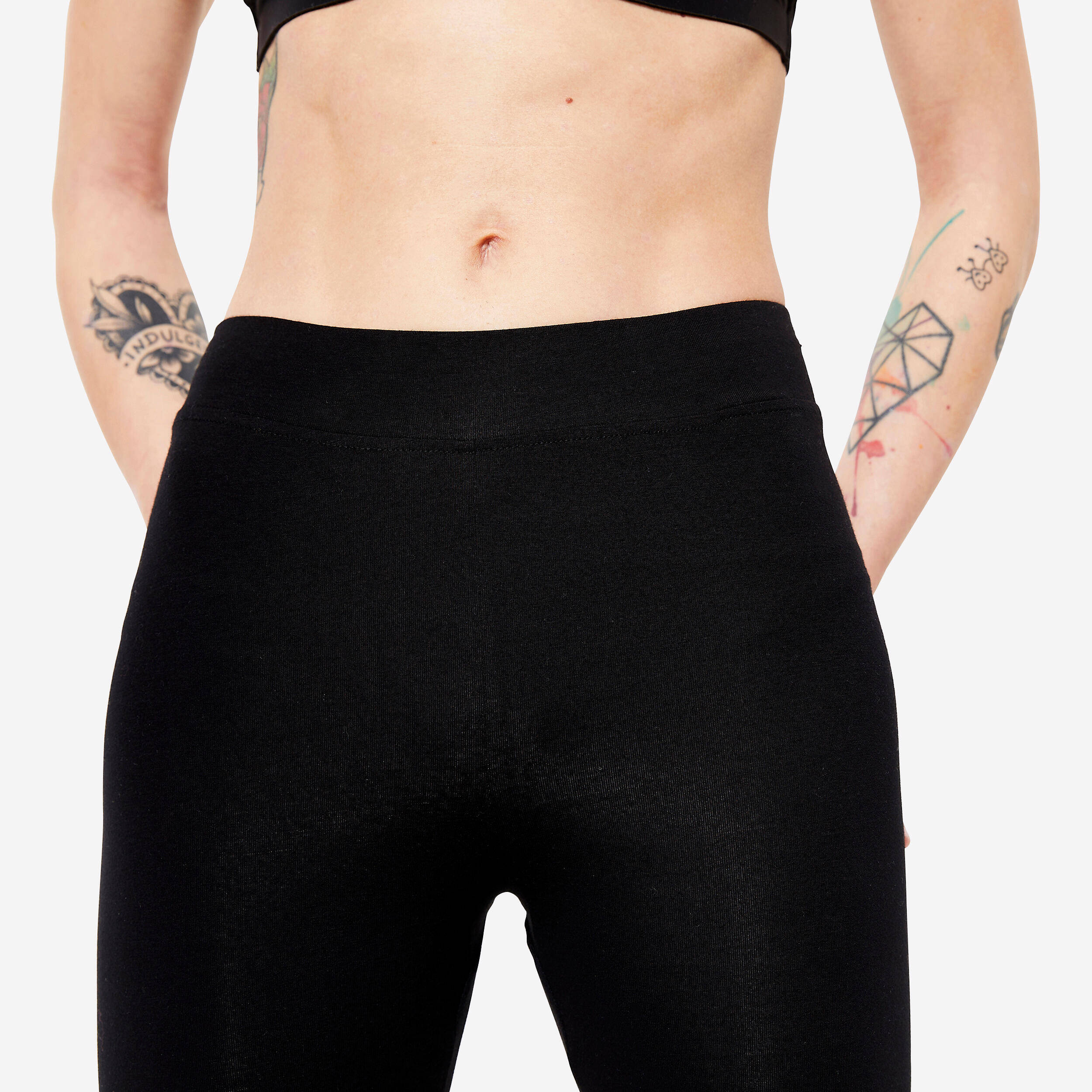 Women's Cotton Gym Legging 500 - Black -  4