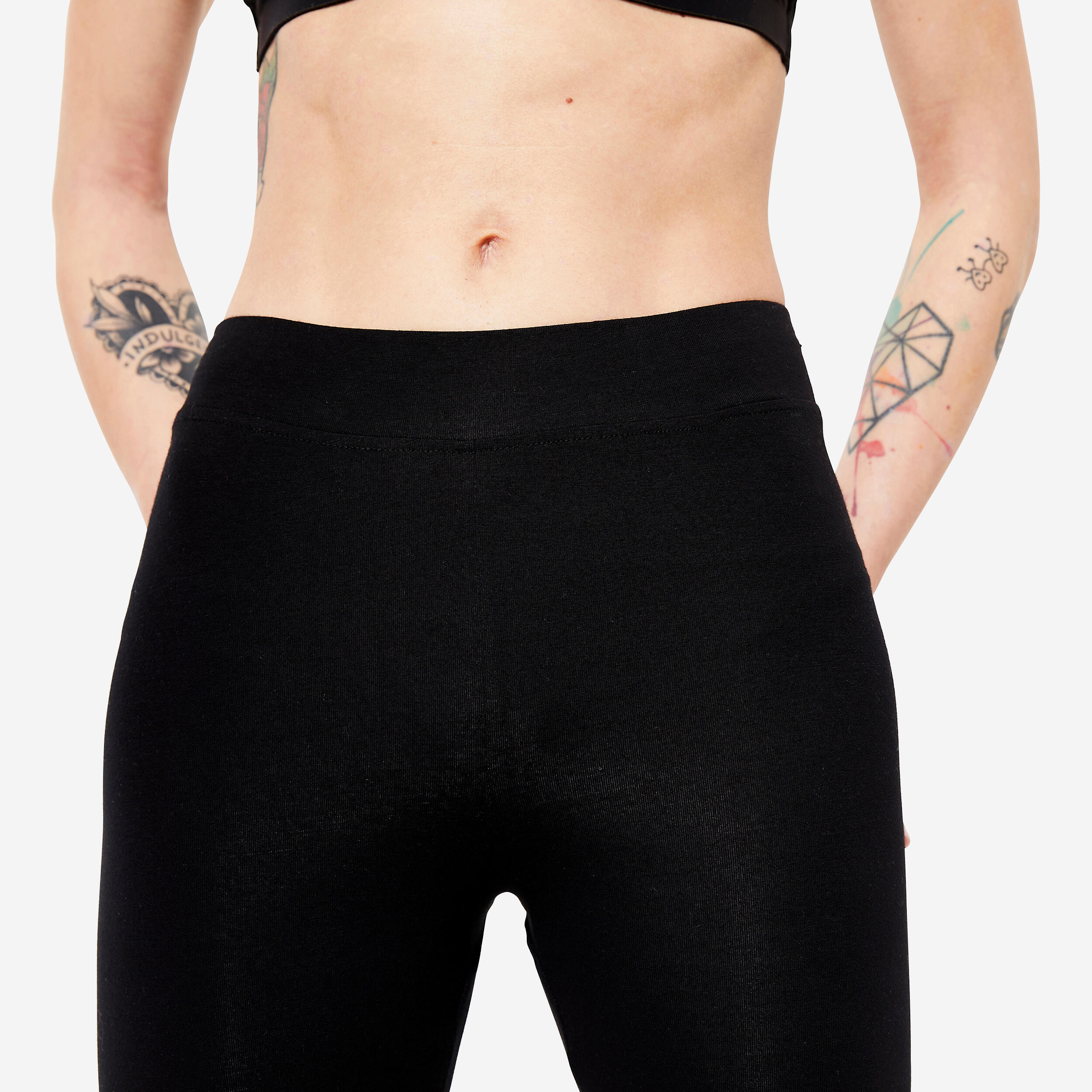 Women's Fitness Leggings - Fit+ 500 - Black - Domyos - Decathlon