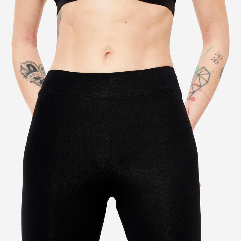 Leggings de Fitness Mulher Fit+ 500 Preto