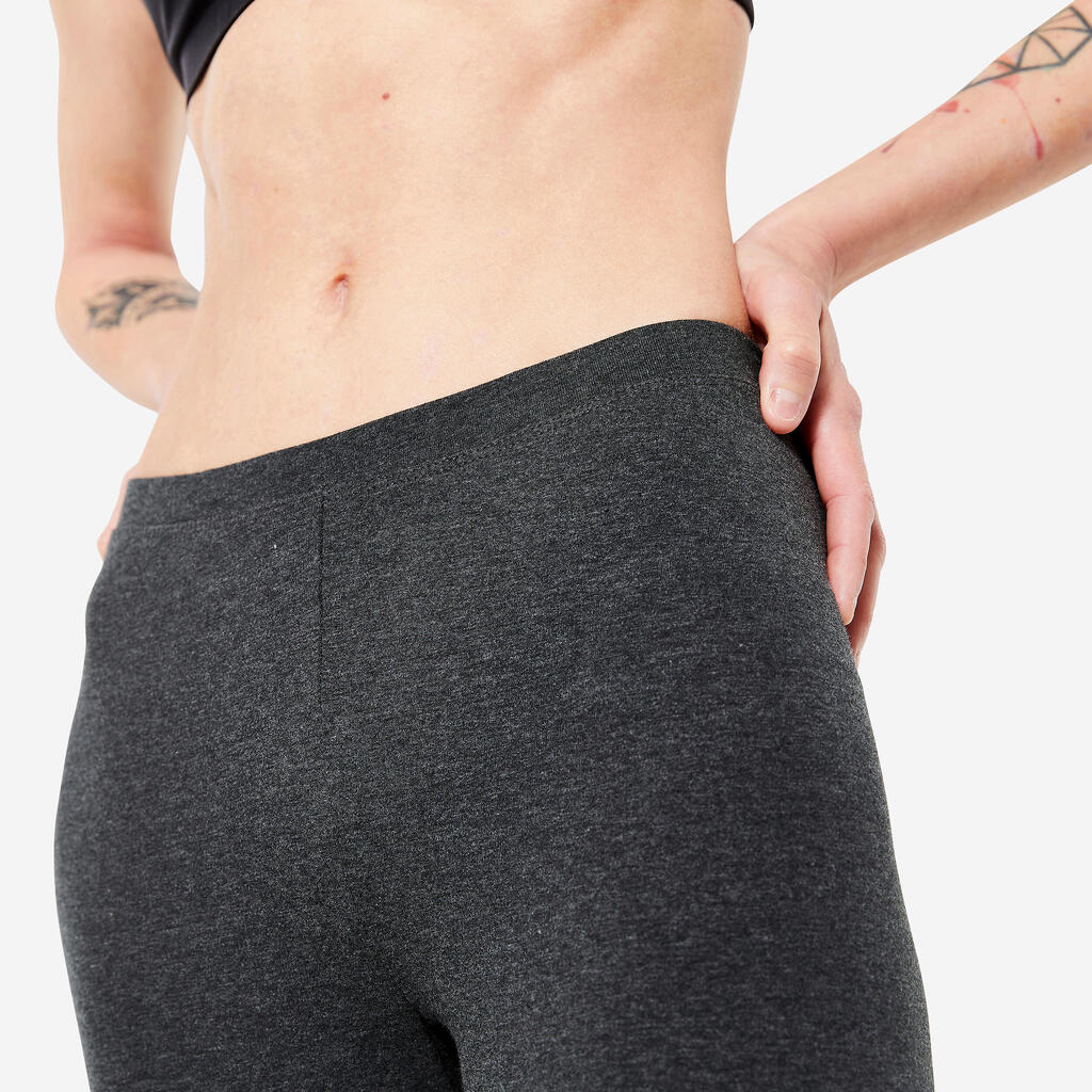 Crne ženske slim-fit helanke za fitnes 100