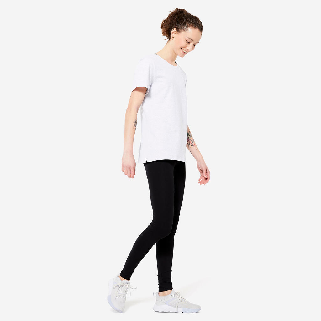 Dámske legíny na fitnes Slim Fit+ 500 – fialové