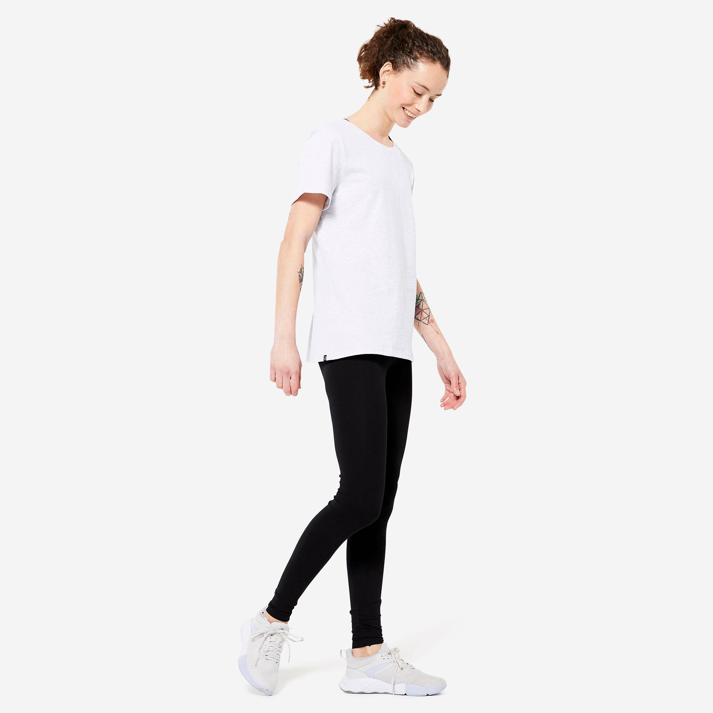 Women's Cotton Gym Legging 500 - Black -  3