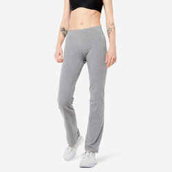 Women's Straight-Cut Fitness Leggings Fit+ 500 - Grey