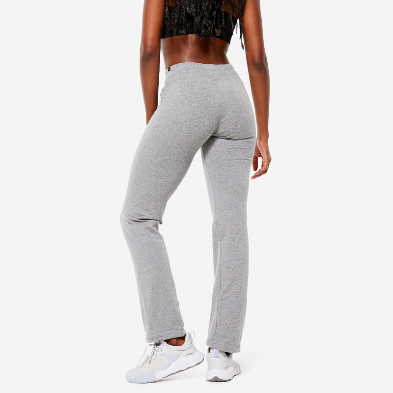 Leggings Direitas Ajustáveis de Fitness Mulher Cinzento