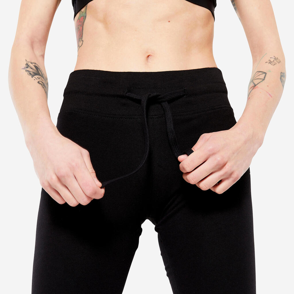 Leggings de fitness de corte recto para Mujer Domyos 500 azul oscuro