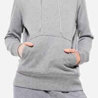 Women's Fitness Hoodie 500 Essentials - Grey