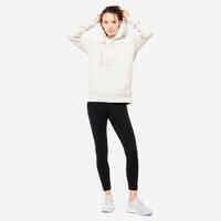 Sudadera fitness con capucha Mujer Domyos 500 blanco