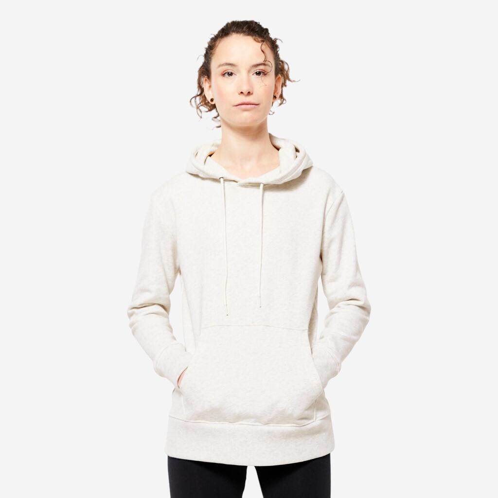 Sudadera de fitness con capucha gris para mujer 500 Essential