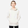 Sweat à Capuche Fitness Femme - 500 Essentials blanc cassé