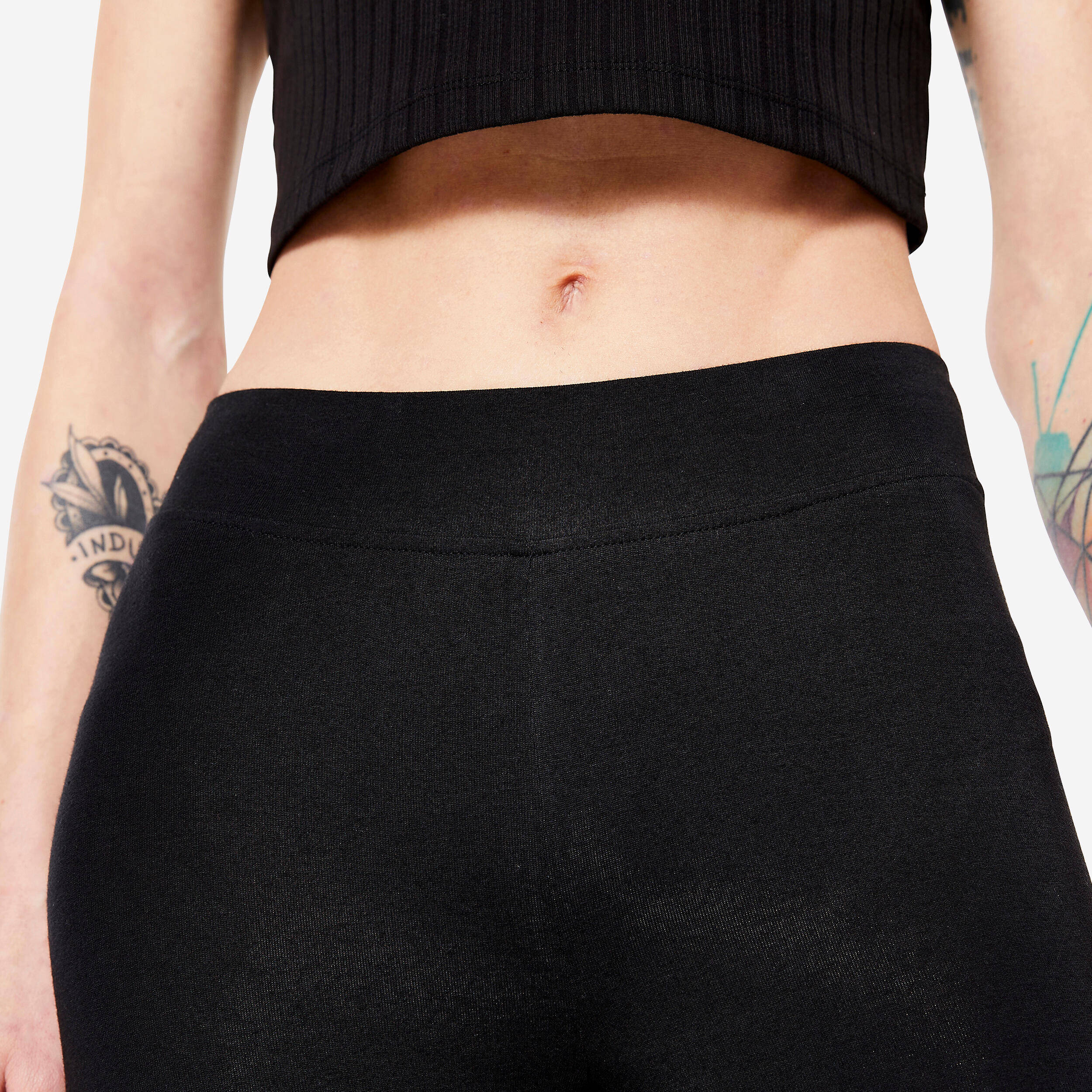 Women's Trackpants for Gym 7/8 500-Black -  4