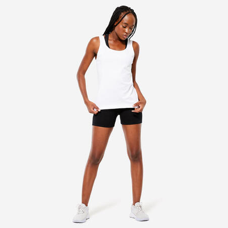 Crni ženski slim-fit šorts za fitnes 500