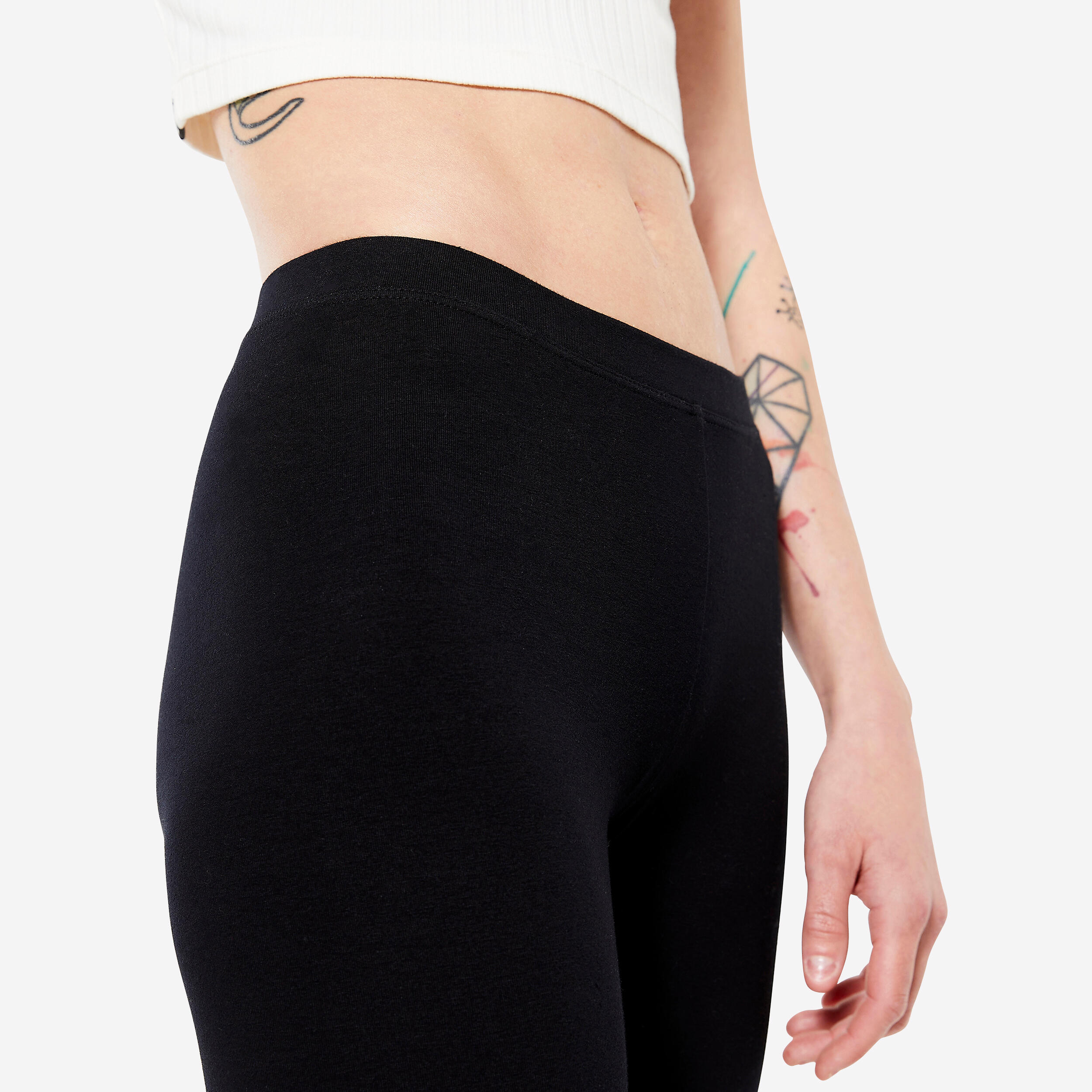 Women s Slim Fit Salto Fitness Leggings 100 Black