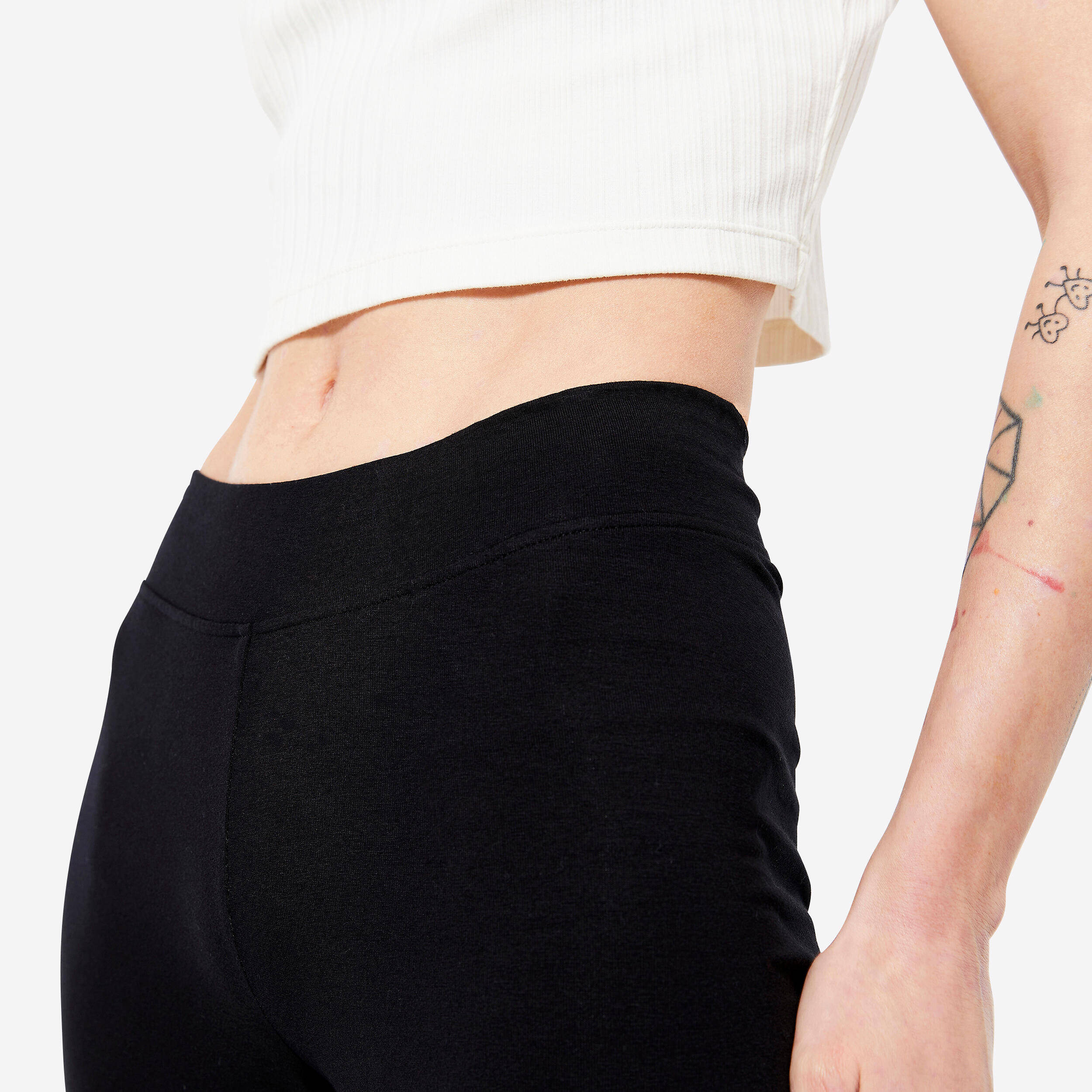 Women's Cotton Gym Short Cyclist fit 500 - Black -  4