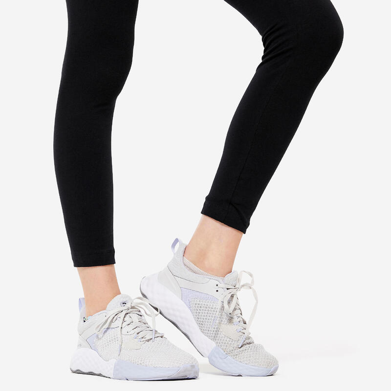 Legging de fitness slim femme, noir ultra