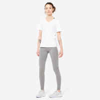 Women's Slim-Fit Fitness Leggings Fit+ 500 - Grey