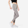 Cotton Women Trackpants for Gym 7/8 with Key Pocket 500- Iron Grey