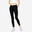 Legging fitness long coton extensible ceinture basse femme - Salto noir
