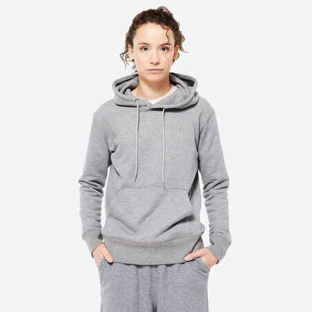 Women's Fitness Hoodie 500 Essentials - Grey