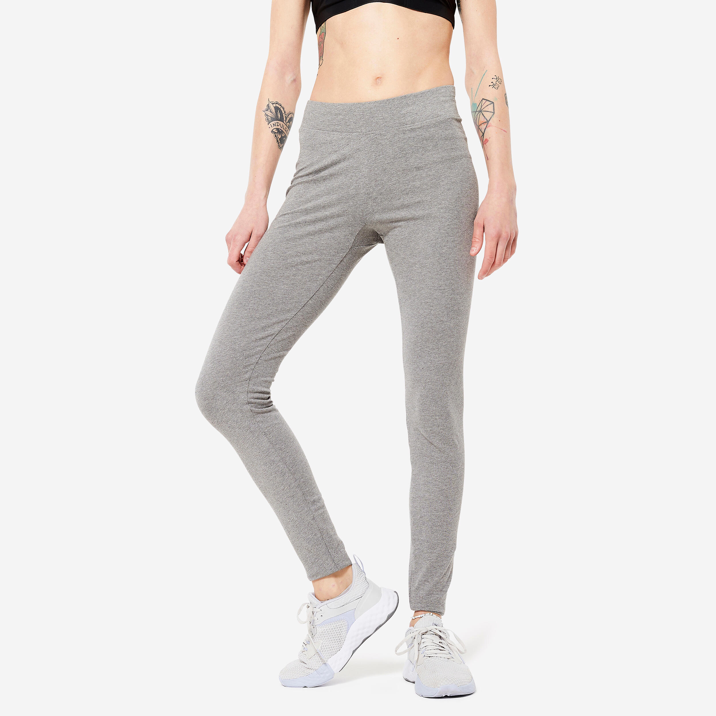 domyos Women's Cotton Gym Legging 500 - Grey-picture-25