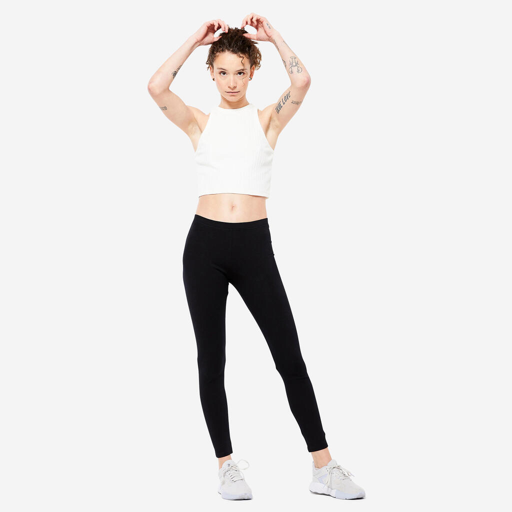 Mallas Fitness 100 Mujer Negro Slim