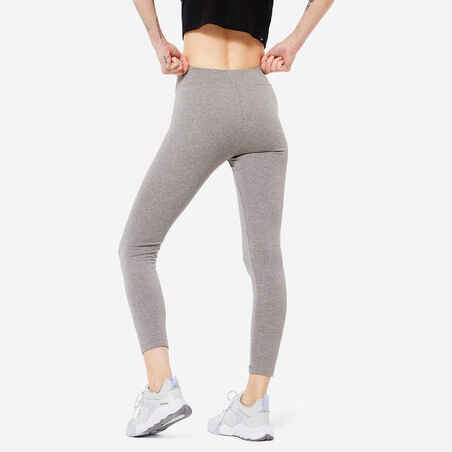 Women's Fitness 7/8 Leggings Fit+ 500 - Mottled Grey