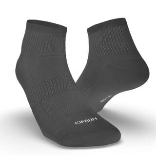 Pack of 3 Running Socks, Quick Dry, Cotton Socks, Run 100 - Grey