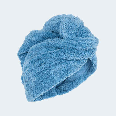 מגבת שיער מיקרופייבר רכה לשחייה - כחולה