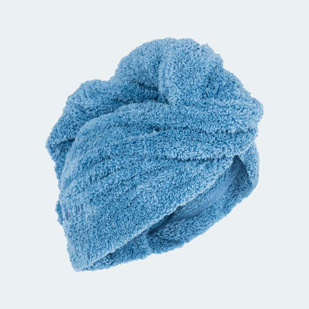 Рушник для волосся з мікрофібри синій