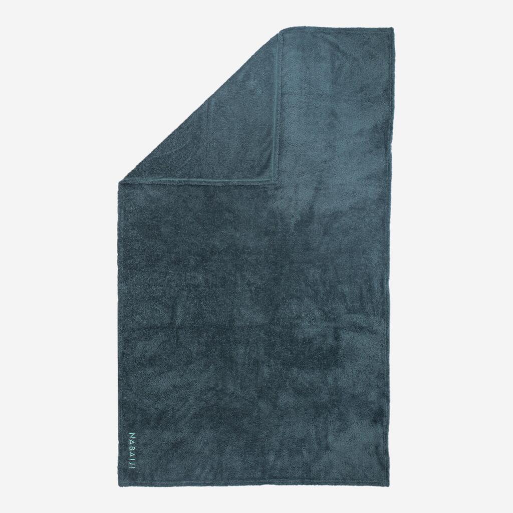 Serviette de bain microfibre ultra douce vert kaki taille l 80 x 130 cm