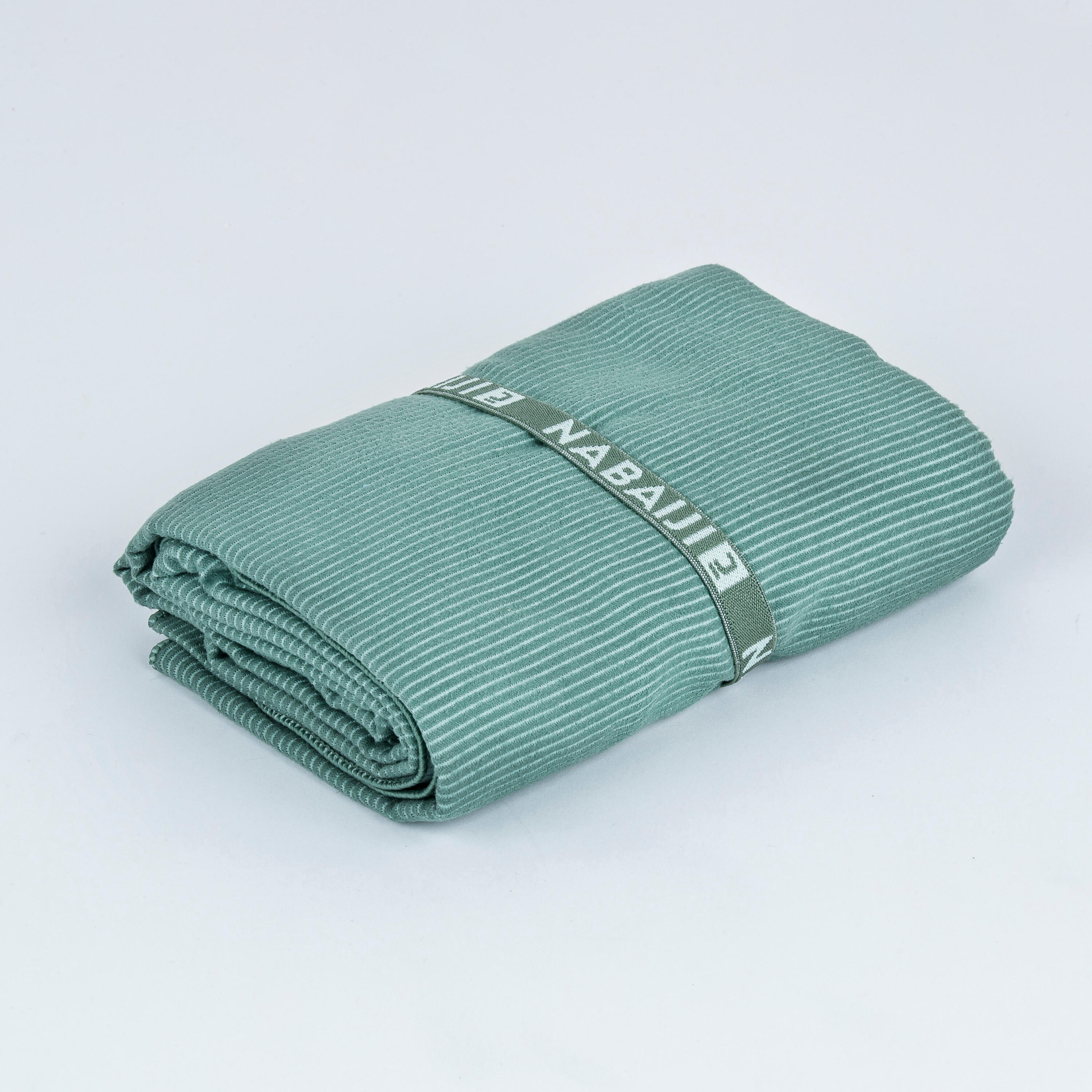 Microfibre Towel Size XL 110 x 175 cm - Striped Dark Green 3/8