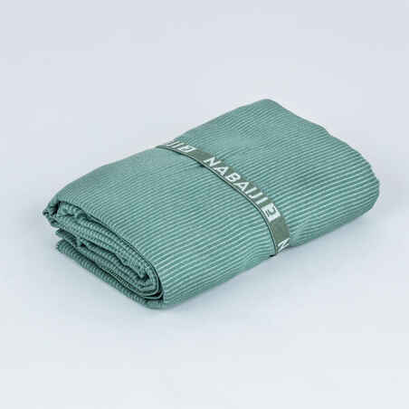 Microfibre Towel Size XL 110 x 175 cm - Striped Dark Green