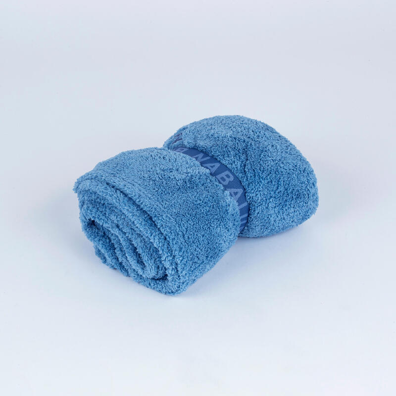 Serviette De Bain Microfibre Ultra Douce bleu Taille L 80 x 130 cm