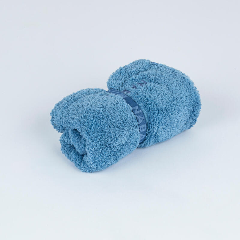 Toalha de natação para cabelo de microfibras macia azul