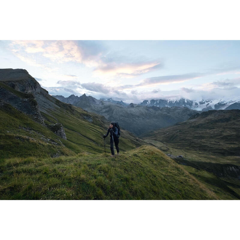 Bluză din lână merinos Trekking la munte MT900 Albastru închis Damă 