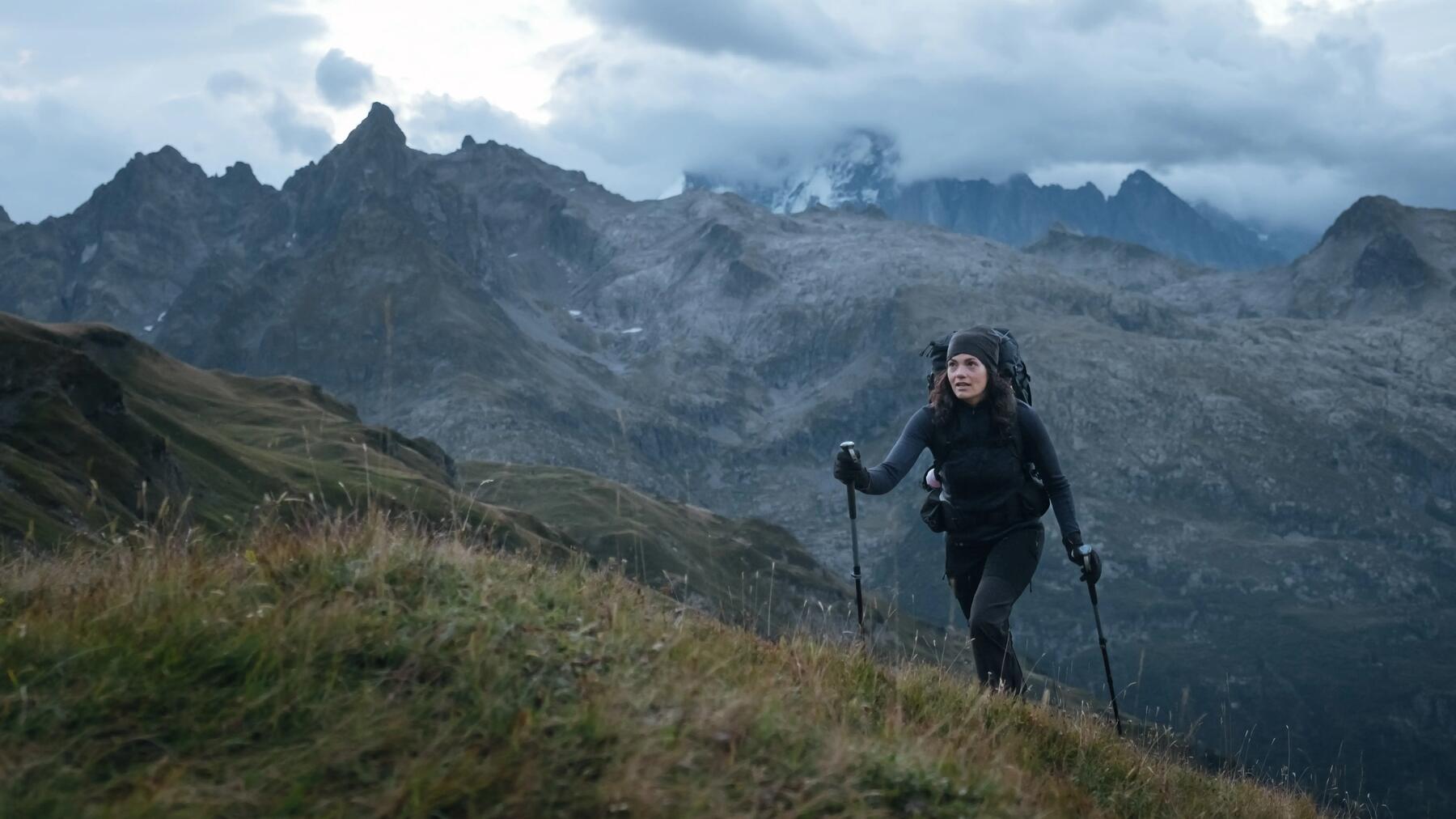 man and woman hiking